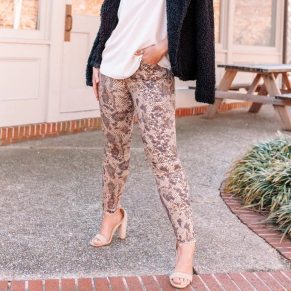 NWT Raw High-Rise Tan Snake Print  Jegging-24 - Picture 5 of 10